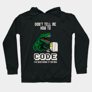 Coder T-Rex Computer Geek Funny Programmer Hoodie